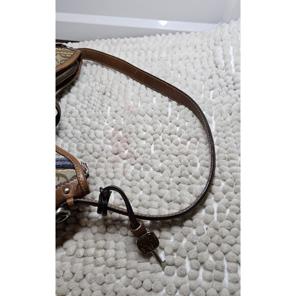 Preloved Fossil Patchwork Striped Shoulder Bag Purse Boho Hippie - Picture 16 of 16